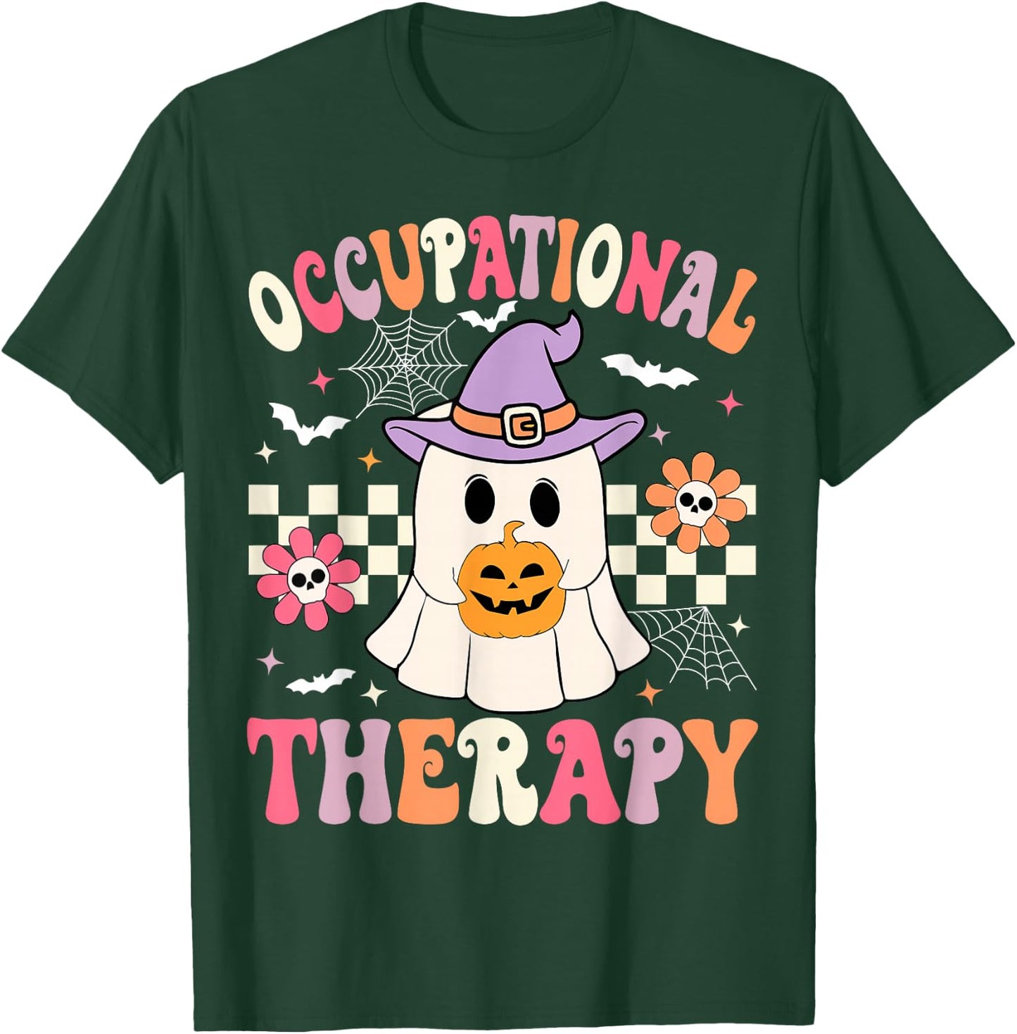 OT Occupational Therapy Halloween Retro Ghost OT Halloween T-Shirt - T-Shirt | Forest