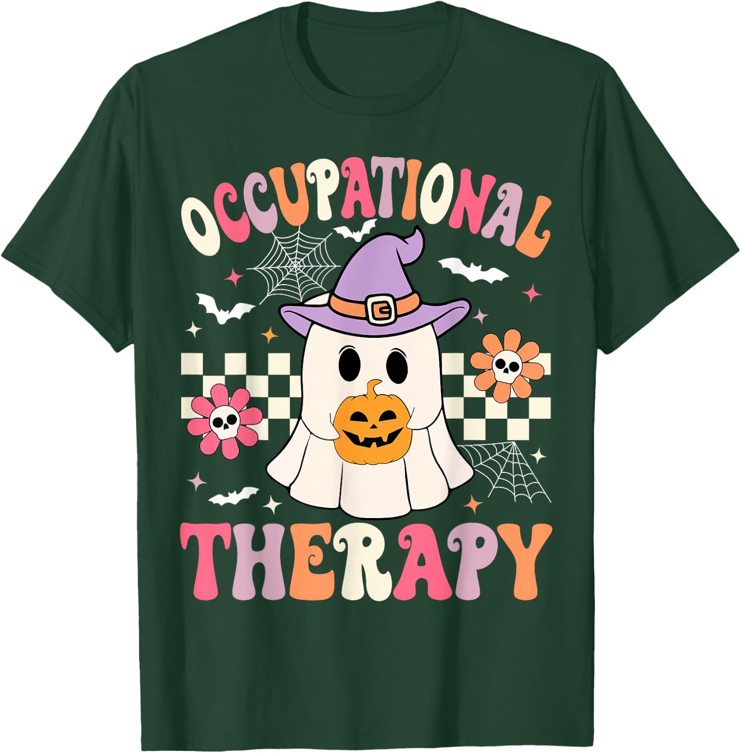 OT Occupational Therapy Halloween Retro Ghost OT Halloween T-Shirt - T-Shirt | Forest
