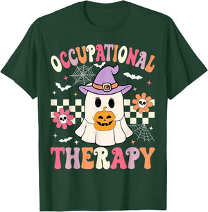 OT Occupational Therapy Halloween Retro Ghost OT Halloween T-Shirt - T-Shirt | Forest