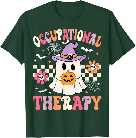 OT Occupational Therapy Halloween Retro Ghost OT Halloween T-Shirt - T-Shirt | Forest