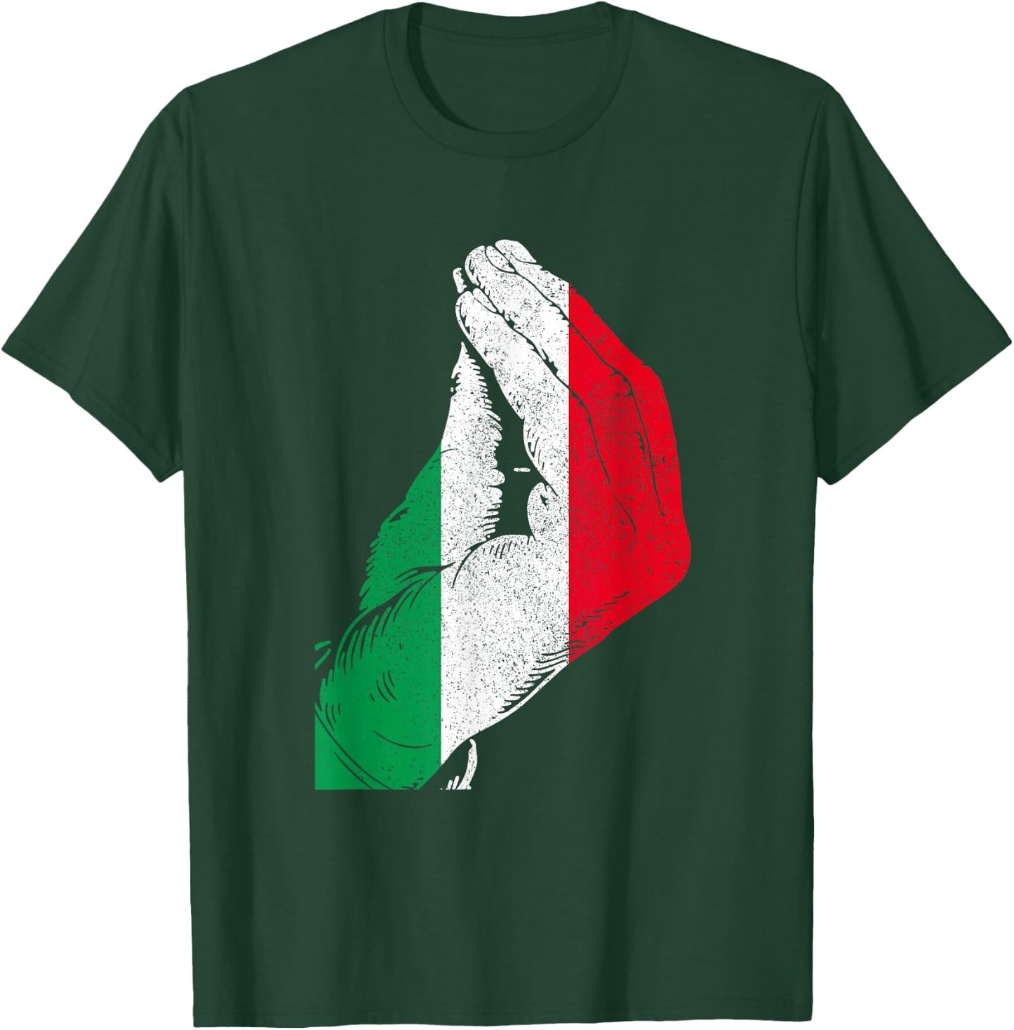 Italy Hand Gesture Italy Flag Pride Funny T-Shirt - T-Shirt | Forest