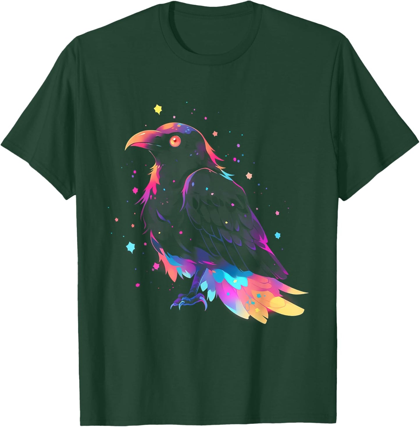 Kawaii Crow Raven | Pastel Goth Aesthetic Gothic Anime T-Shirt - T-Shirt | Forest