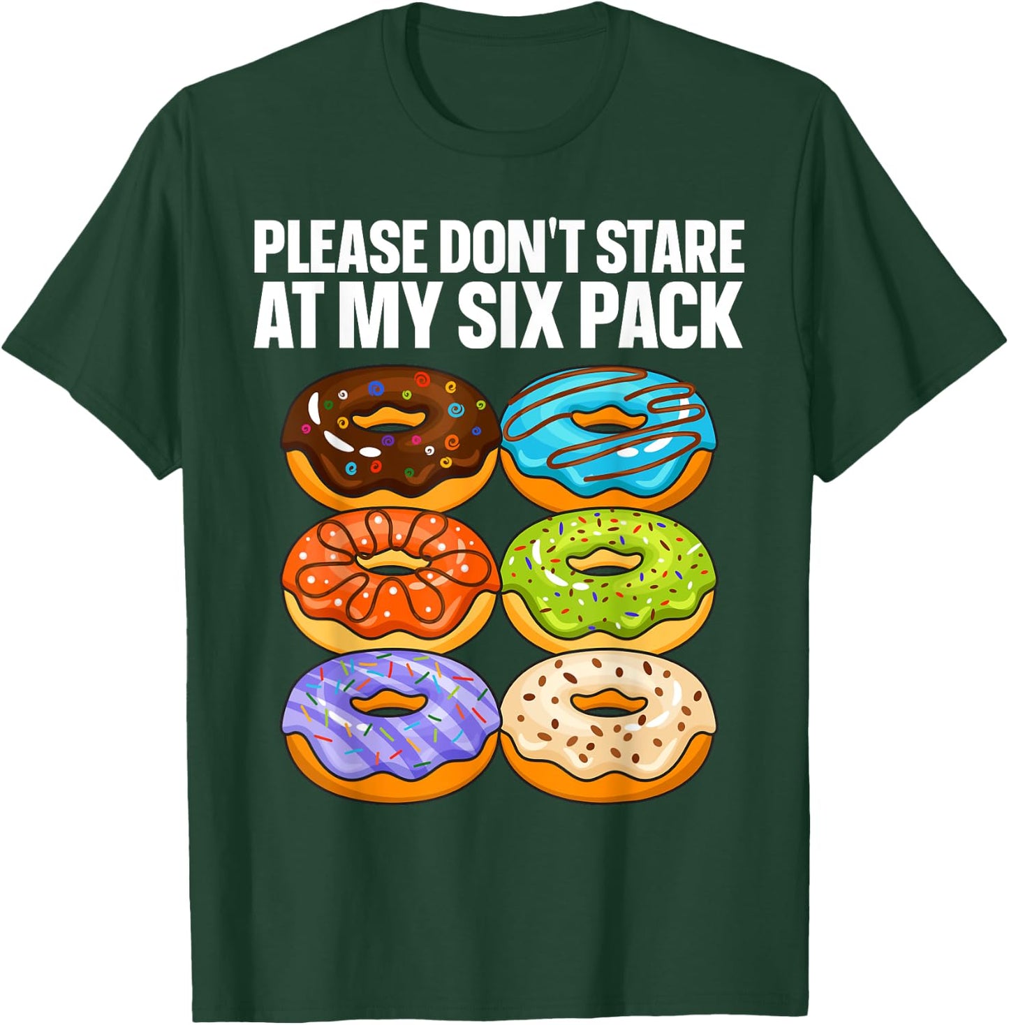 Funny Donut Art Women Doughnut Food Gym Six Pack T-Shirt - T-Shirt | Forest