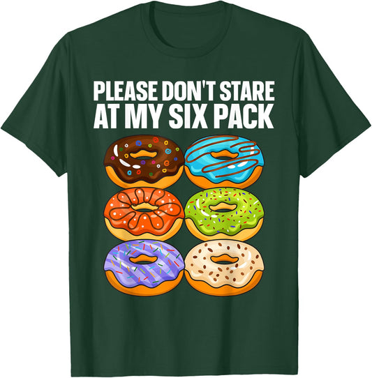 Funny Donut Art Women Doughnut Food Gym Six Pack T-Shirt - T-Shirt | Forest