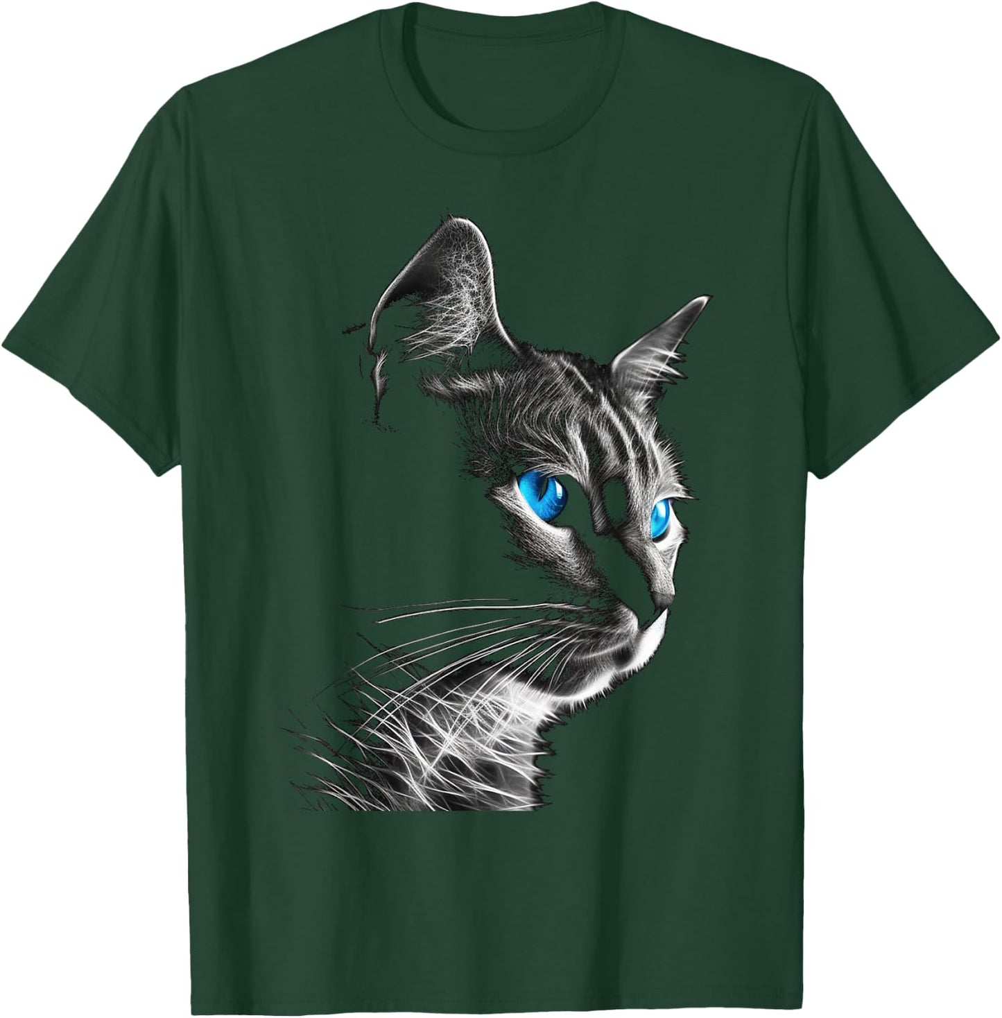 Cat Pet Animal - Blue Eyes Art Cat Men Women Kids T-Shirt - T-Shirt | Forest
