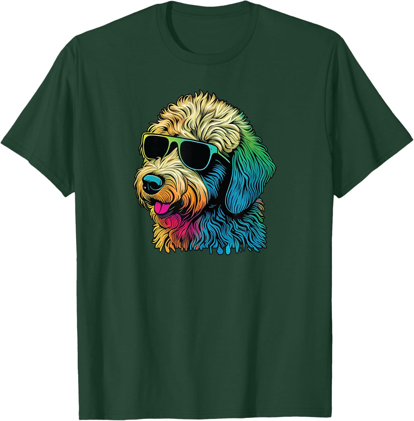 Dad Mom Cool Dog Sunglasses - Goldendoodle Men Women T-Shirt - T-Shirt | Forest