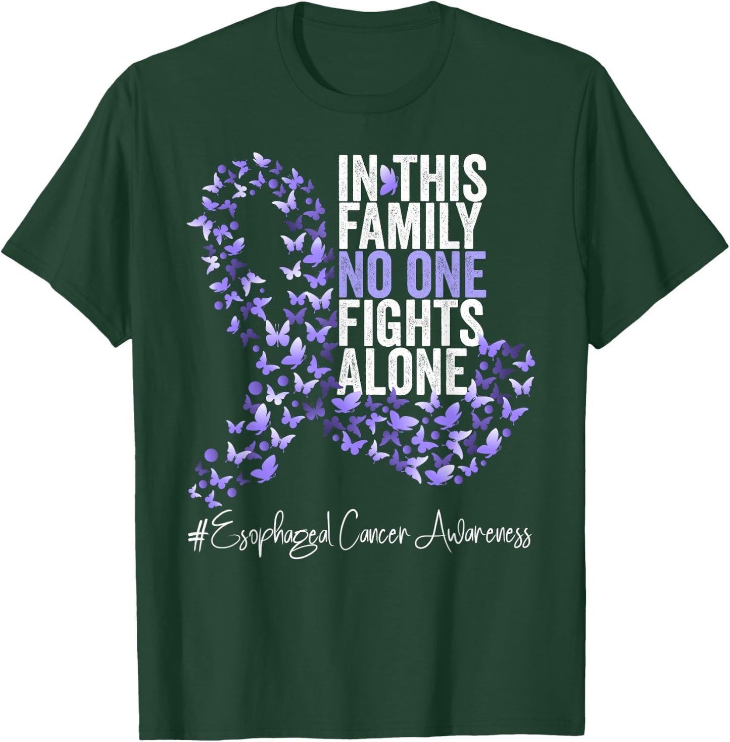 Esophageal Cancer Awareness Month Periwinkle Ribbon T-Shirt - T-Shirt | Forest