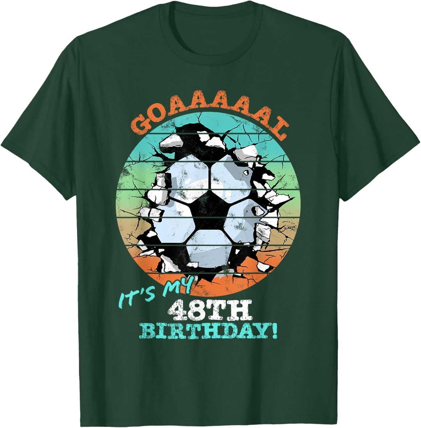 Soccer Birthday Party 48 Year Old Boy 48th Birthday, Girl T-Shirt - T-Shirt | Forest