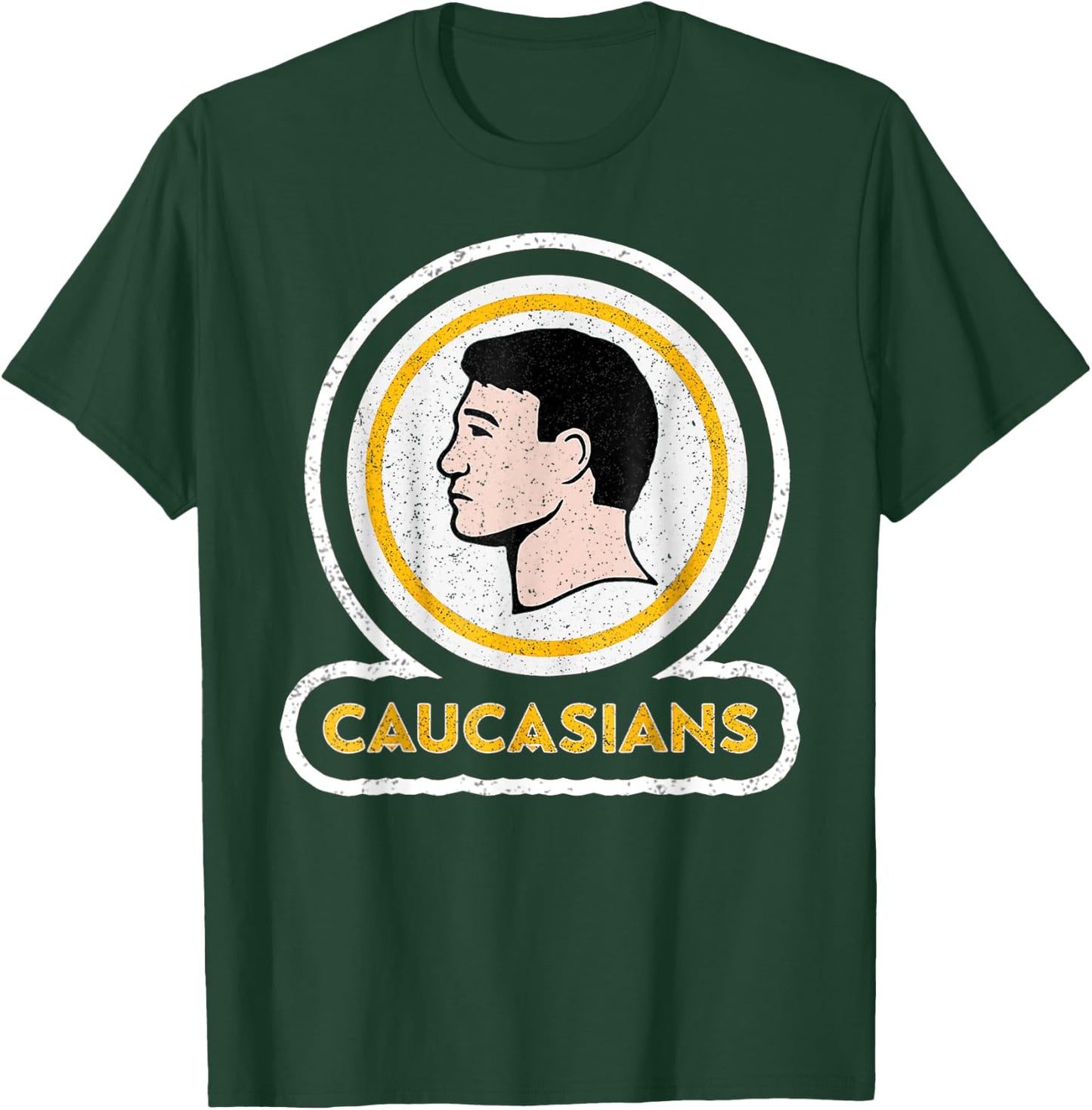 Caucasians Funny Vintage Caucasians Pride T-Shirt - T-Shirt | Forest