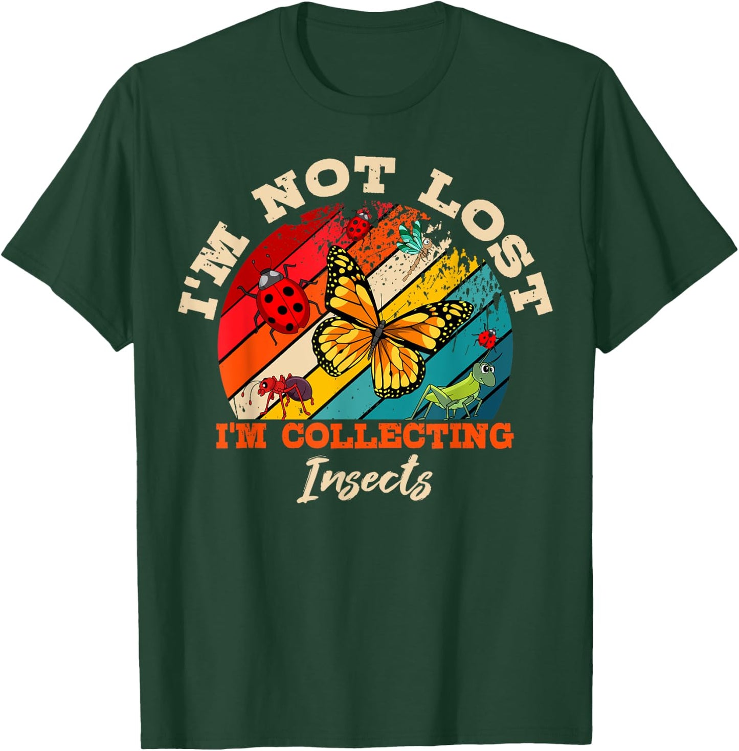 Entomologist Retro Vintage Apparel Entomology Collecting Insect - Black, -Adults, Small, Short Sleeve, , Insect-Themed Retro T-Shirt - T-Shirt | Forest