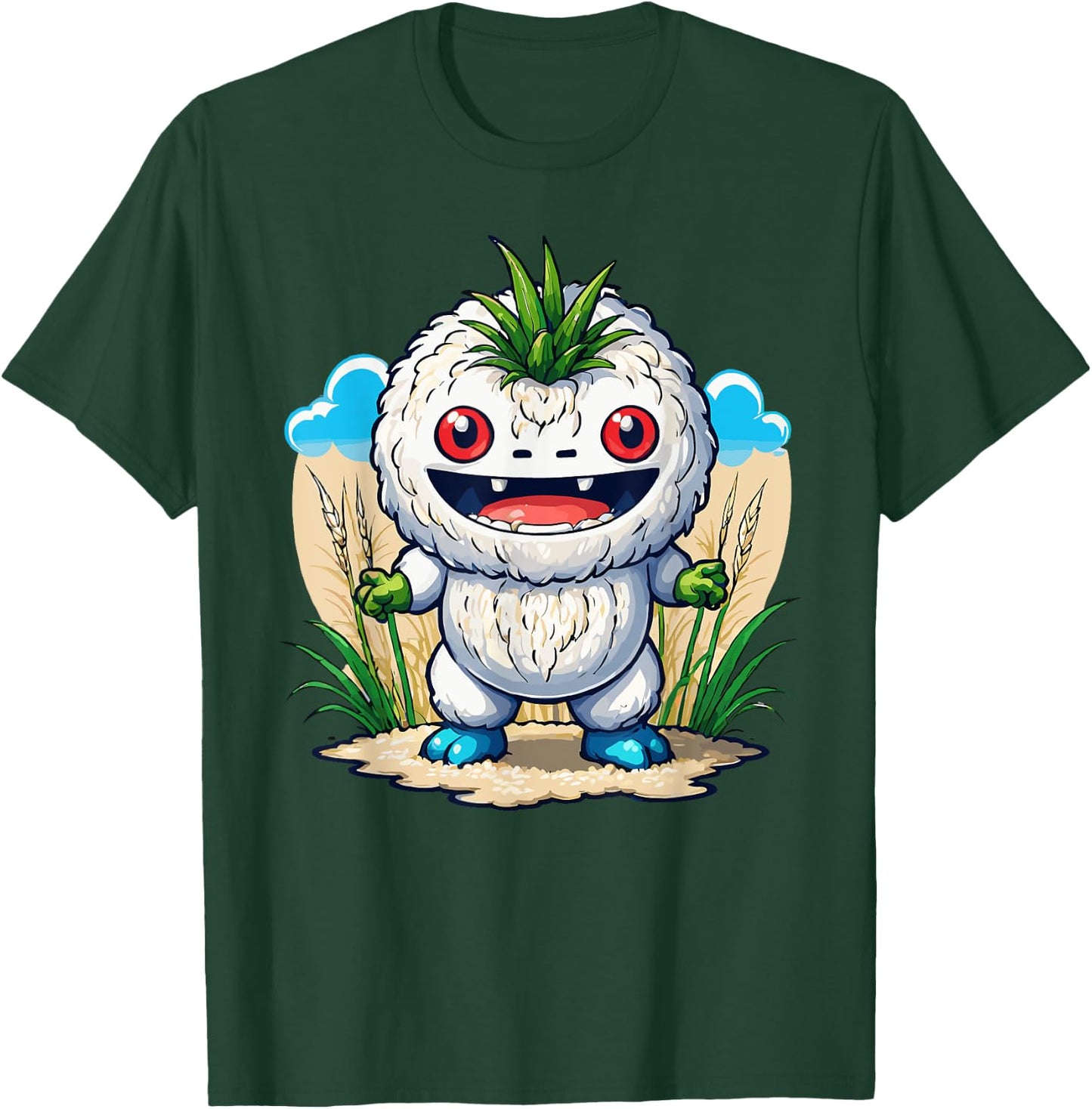 Japanese Food Anime Kawaii Rice Monster T-Shirt - T-Shirt | Forest