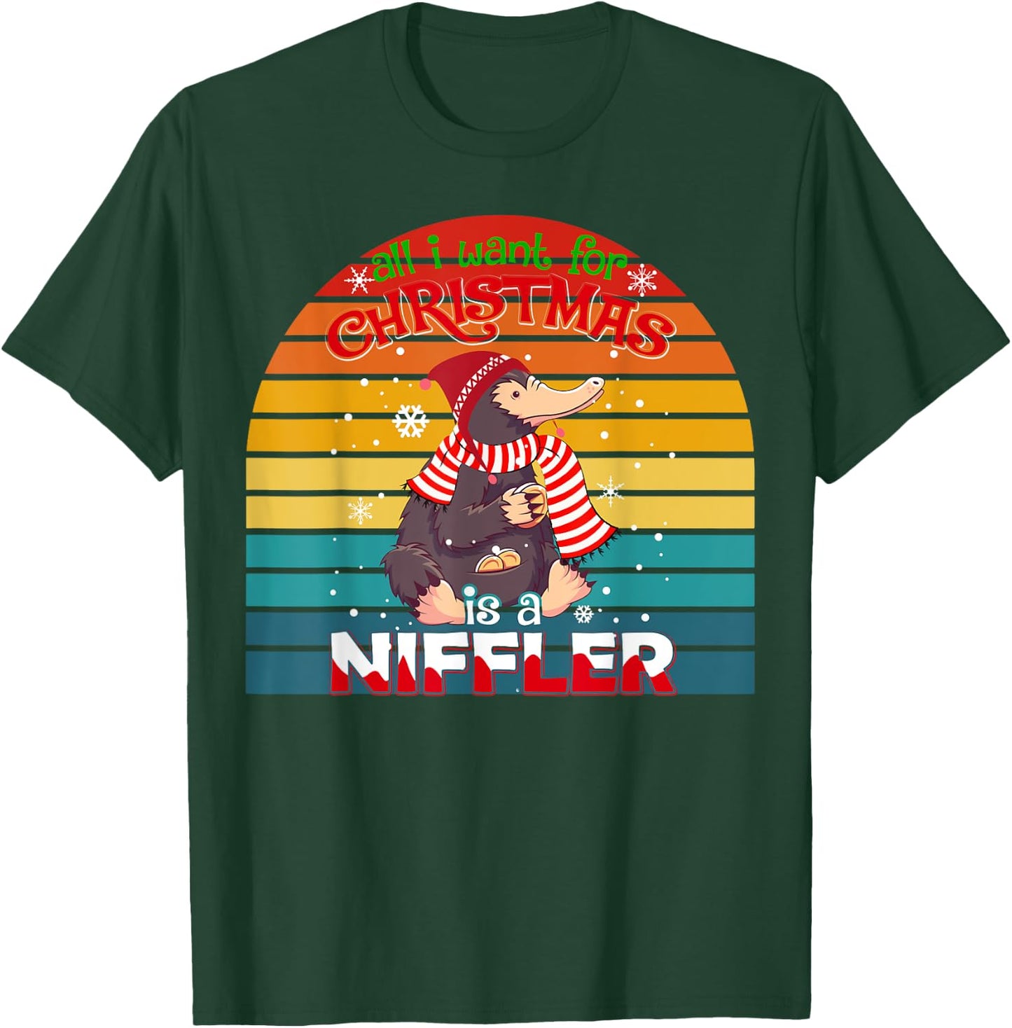 All I Want for Christmas is a Niffler Men Kids Xmas Family T-Shirt - T-Shirt | Forest
