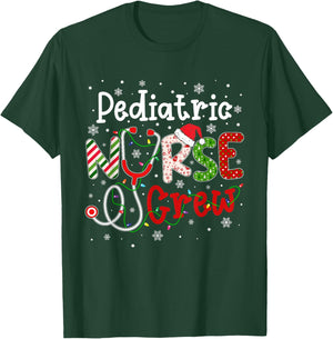 Pediatric Christmas Nurse Crew Nursing Christmas Pattern T-Shirt - T-Shirt | Forest
