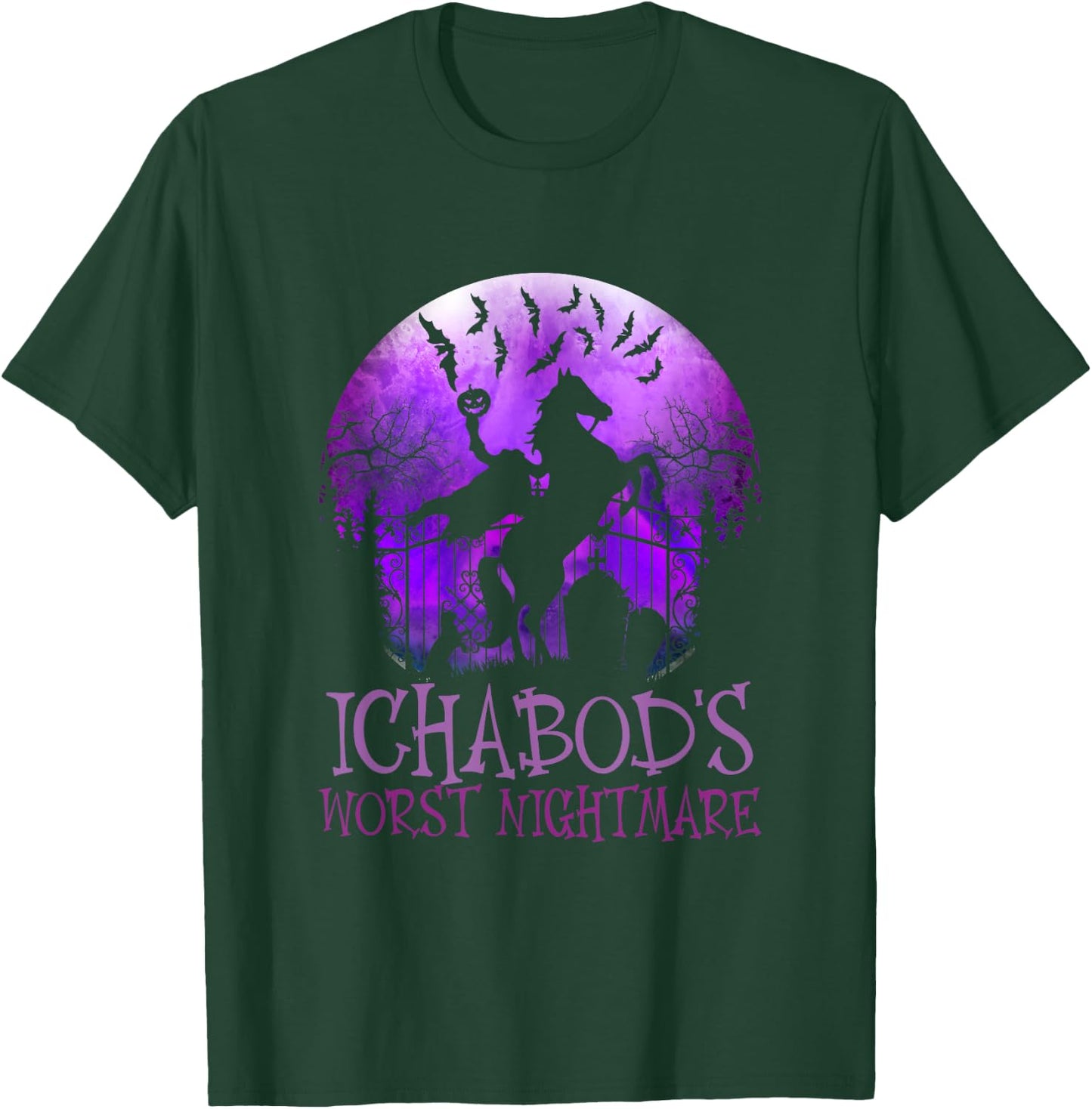 Ichabod's Worst Nightmare, Headless Horseman Halloween T-Shirt - T-Shirt | Forest