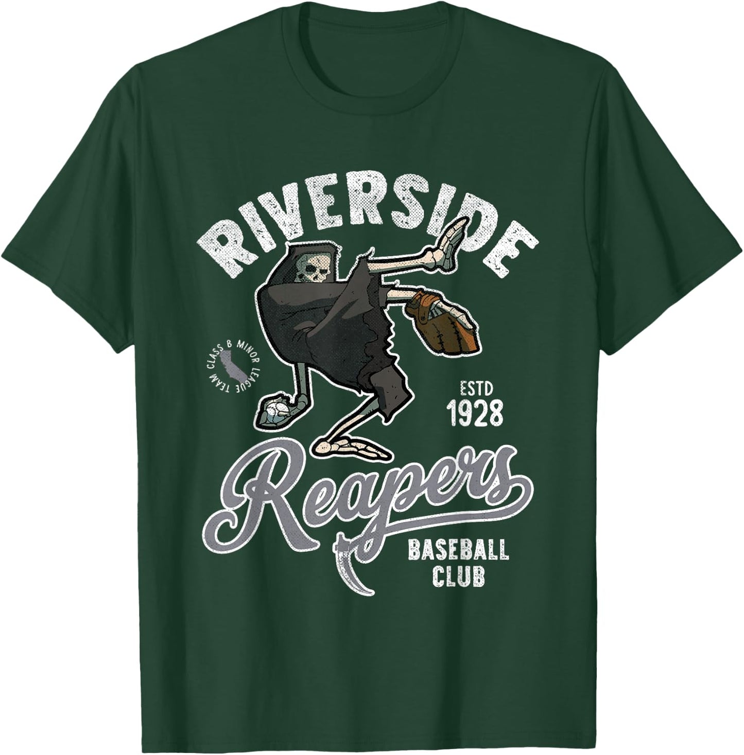 Riverside Grim Reapers Retro Minor League Baseball Team T-Shirt - T-Shirt | Forest