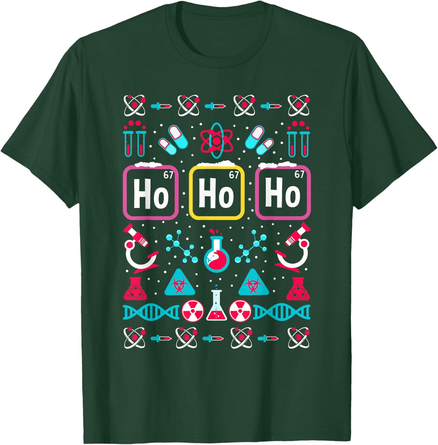 Funny Science Men Women Kids Chemistry Ugly Christmas T-Shirt - T-Shirt | Forest