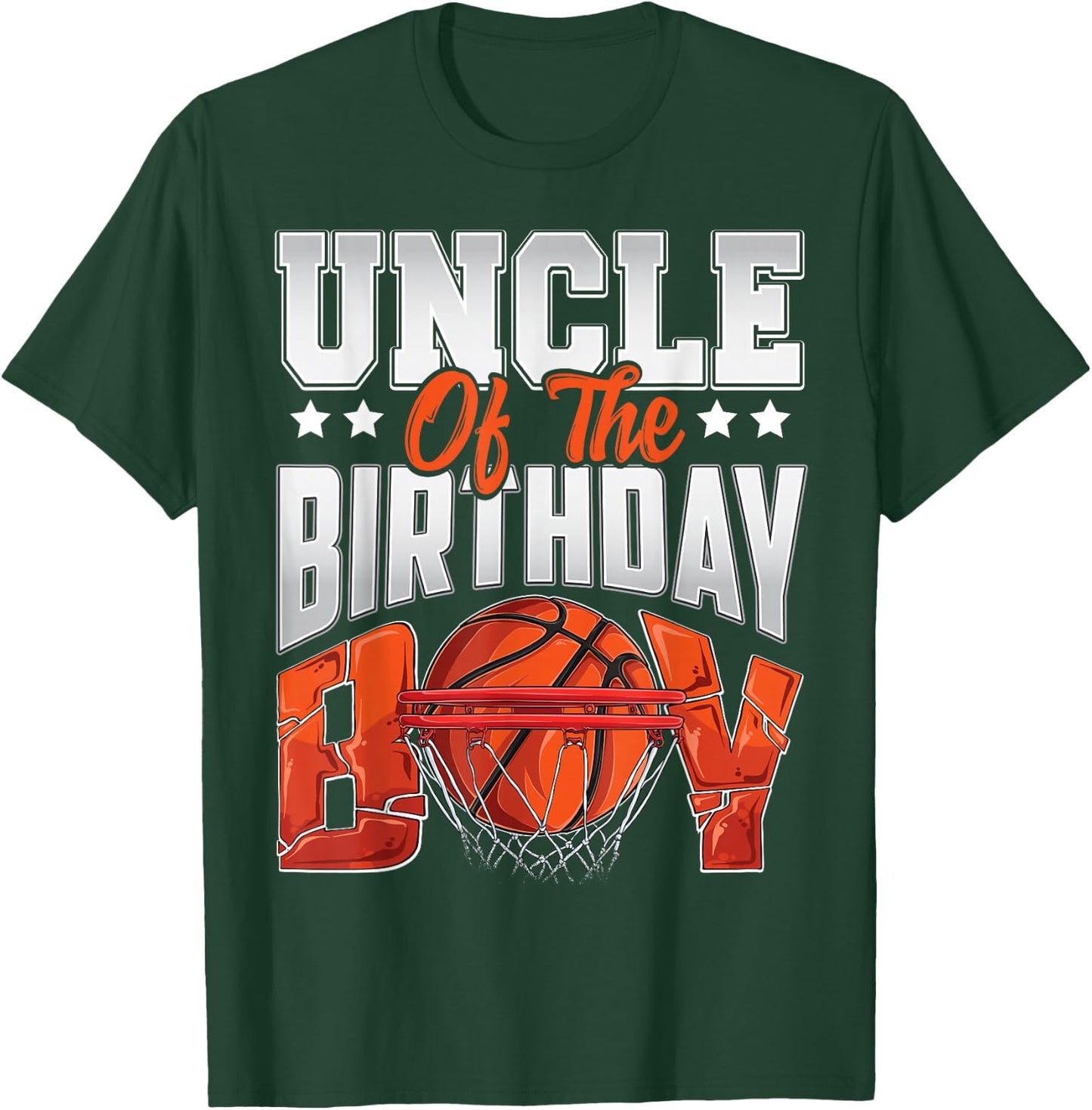 Uncle basketball birthday Boy Family Baller b-day Party T-Shirt - T-Shirt | Forest