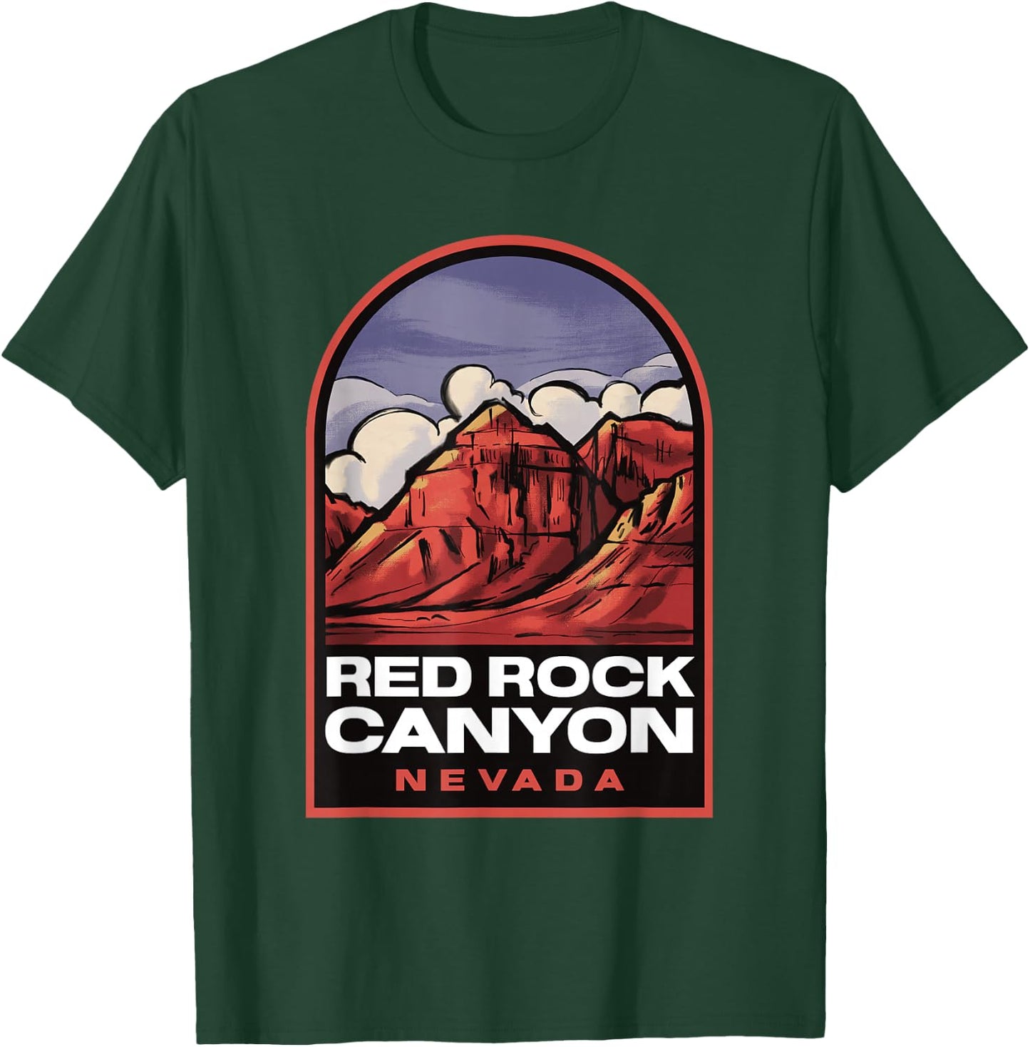 Red Rock Canyon Nevada Vintage Travel T-Shirt - T-Shirt | Forest