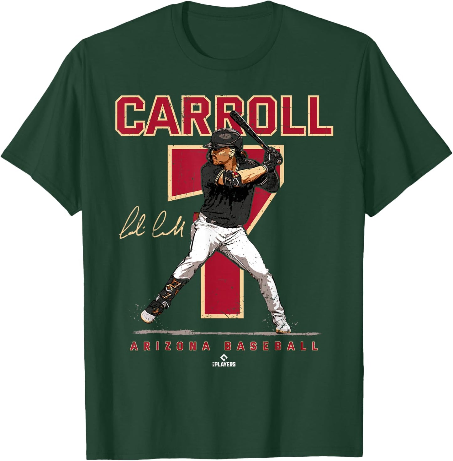 Number and Portrait Corbin Carroll Arizona T-Shirt - T-Shirt | Forest