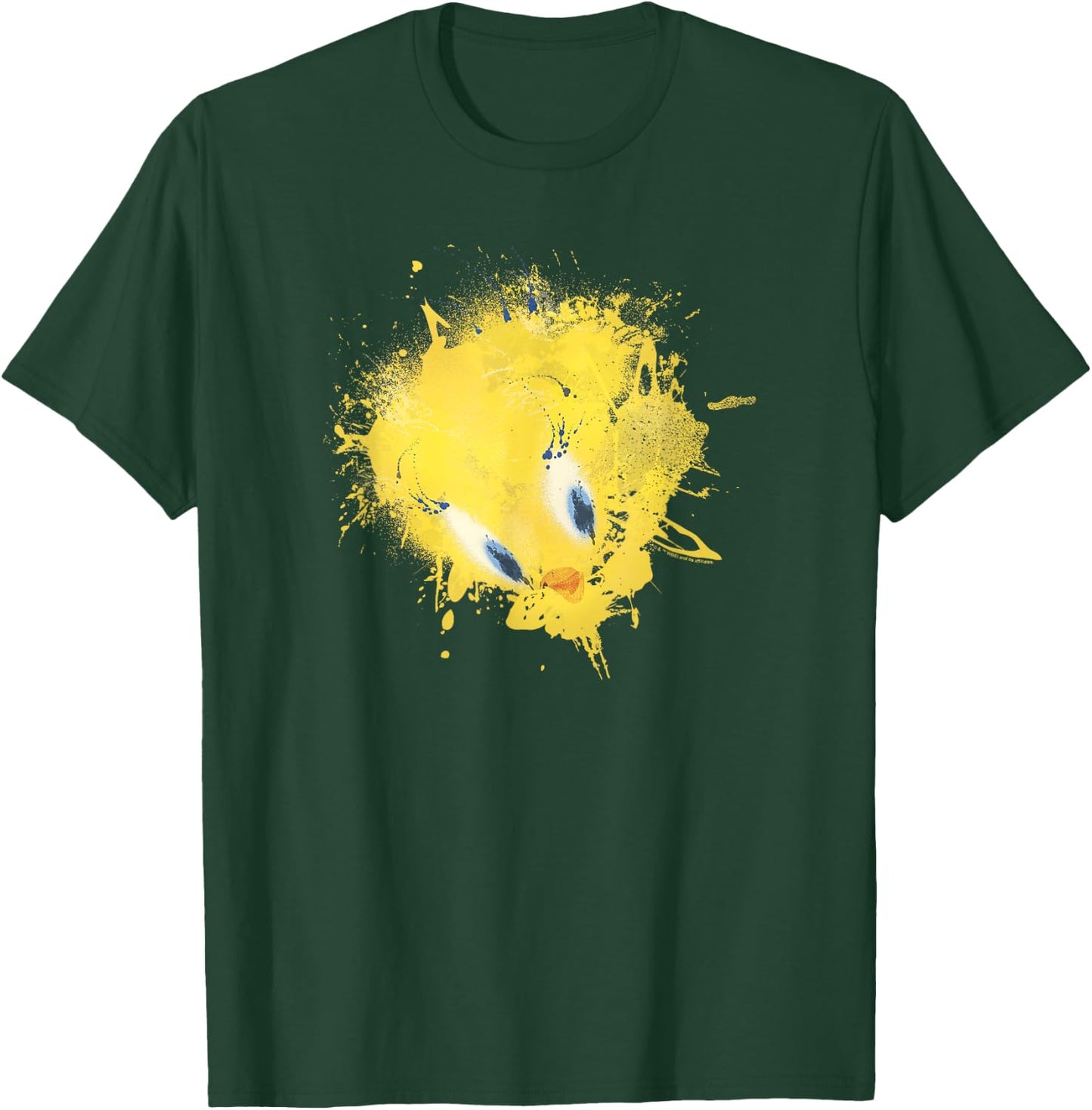 WB100 Looney Tunes Tweety Bird Paint Splat Portrait T-Shirt - T-Shirt | Forest