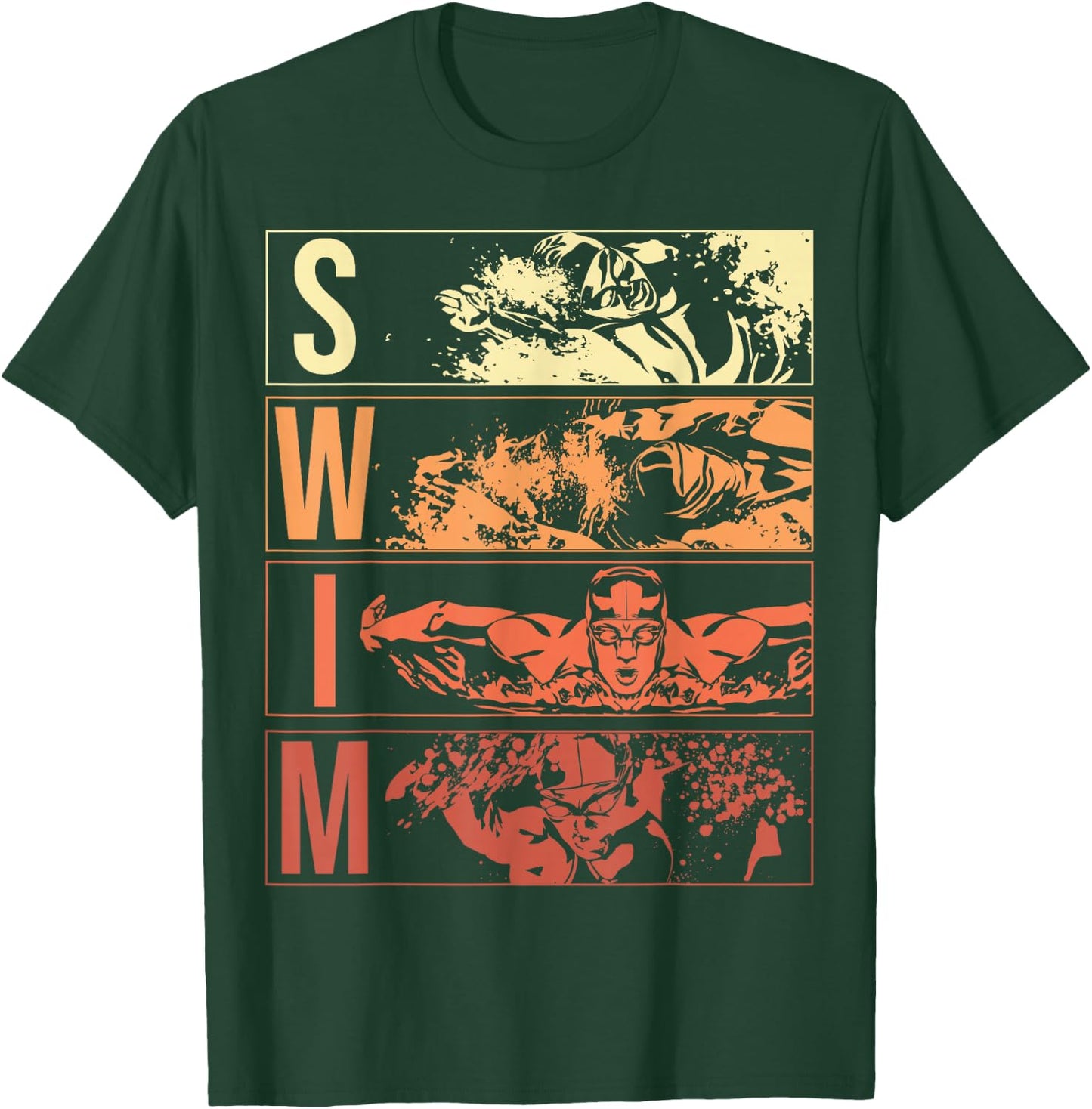 Retro Swimming Water Swim Sports Theme Swimmers Athlete T-Shirt - T-Shirt | Forest