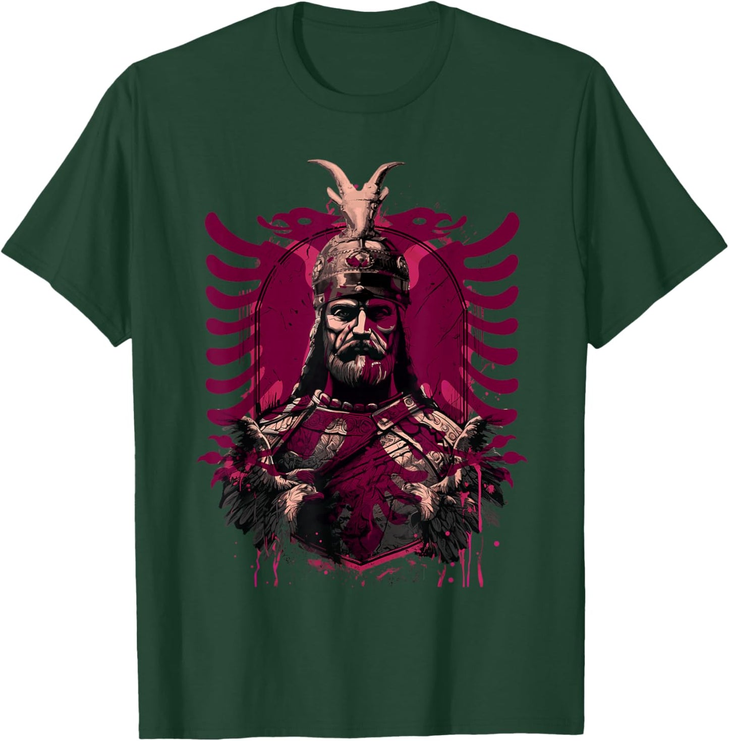 Skanderbeg Albanian National Hero Eagle Kosovo Albanian T-Shirt - T-Shirt | Forest