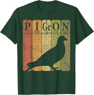Pigeon Periodic Table Elements Birdwatching Ornithology T-Shirt - T-Shirt | Forest