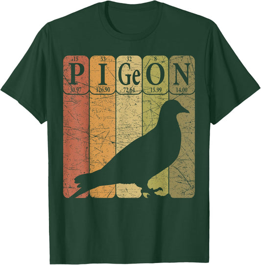Pigeon Periodic Table Elements Birdwatching Ornithology T-Shirt - T-Shirt | Forest