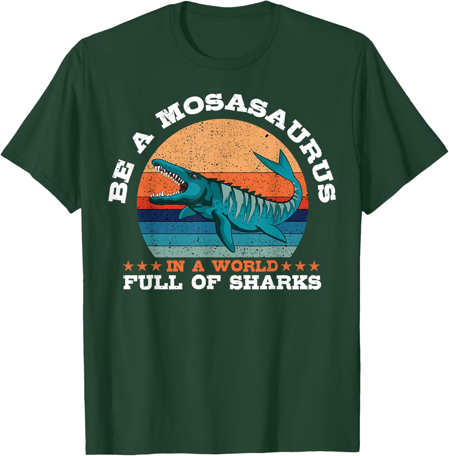 Mosasaurus Retro Vintage Prehistoric Aquatic Dinosaur T-Shirt - T-Shirt | Forest