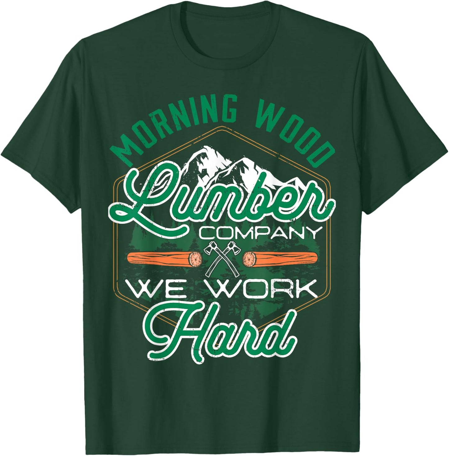 Retro Morning Wood Lumber Company Camping Woodman T-Shirt - T-Shirt | Forest