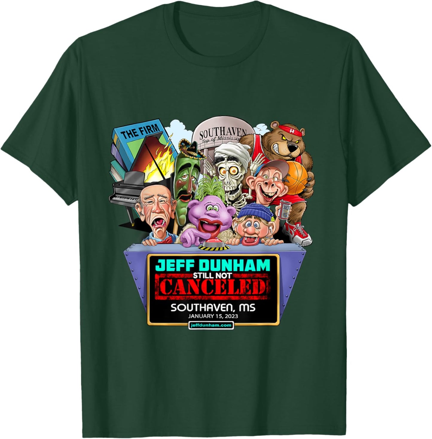 Jeff Dunham Southaven, MS (2023) T-Shirt - T-Shirt | Forest