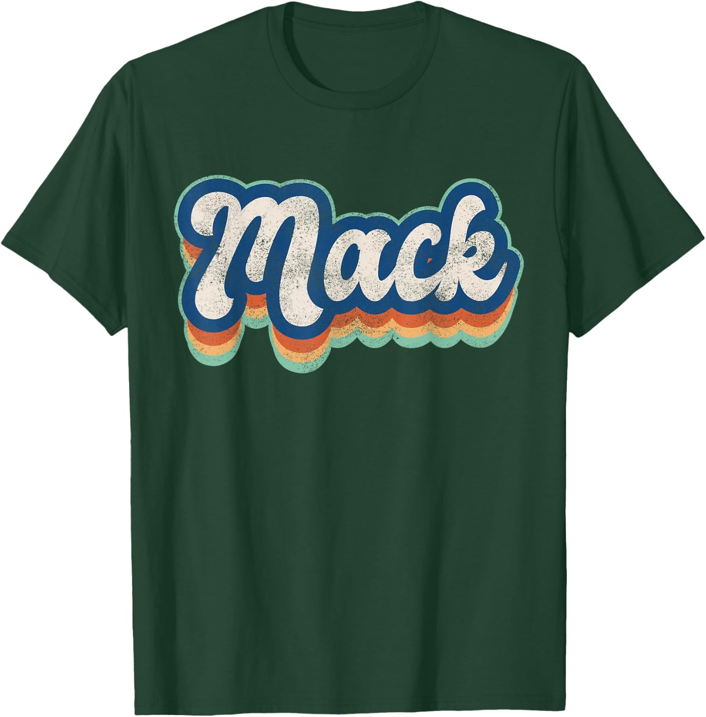 Mack First Name Boy Vintage Style 70s 80s Personalized T-Shirt - T-Shirt | Forest