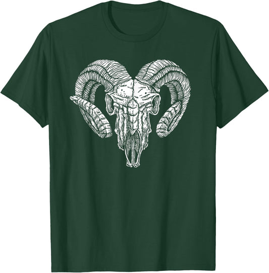 Vintage Old Ram Skull Retro Western Cowboys Bull Design T-Shirt - T-Shirt | Forest
