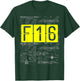 F16 Jet Aircraft Fighter Jet Blueprint Design T-Shirt - T-Shirt | Forest