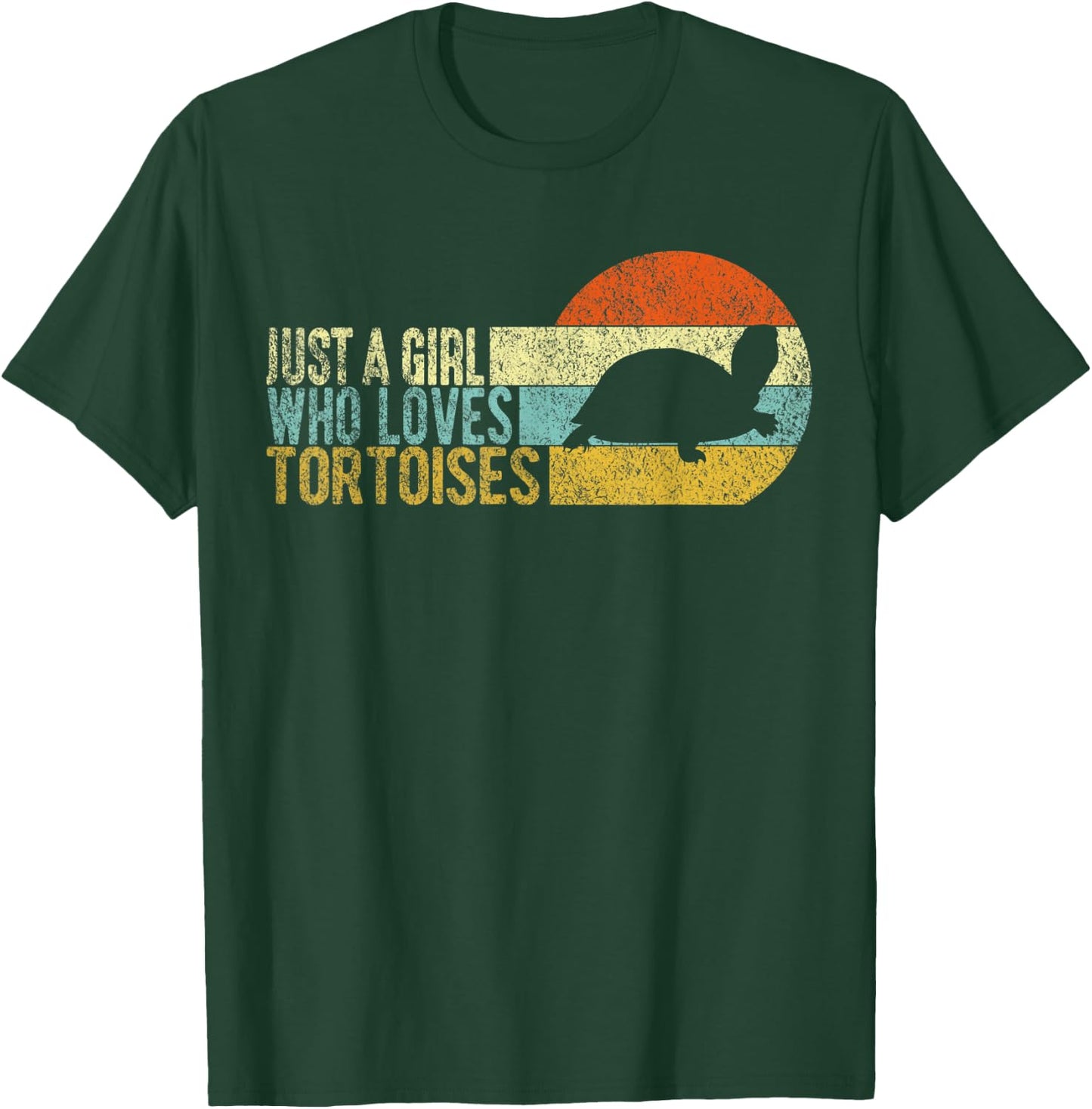 Just A Girl Who Loves Tortoises Turtle Lover Tortoise Retro T-Shirt - T-Shirt | Forest