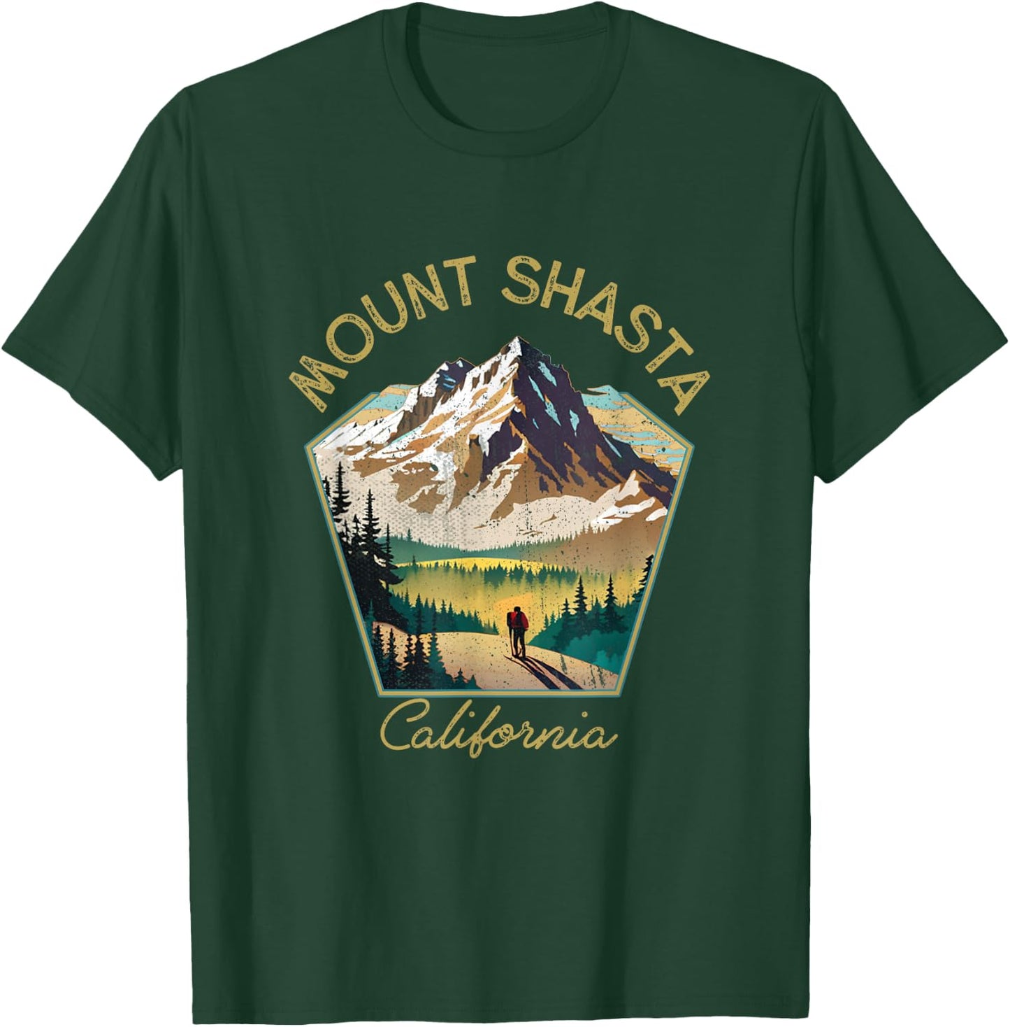 Mount Shasta Retro Clothing - Mount Shasta Souvenir T-Shirt - T-Shirt | Forest