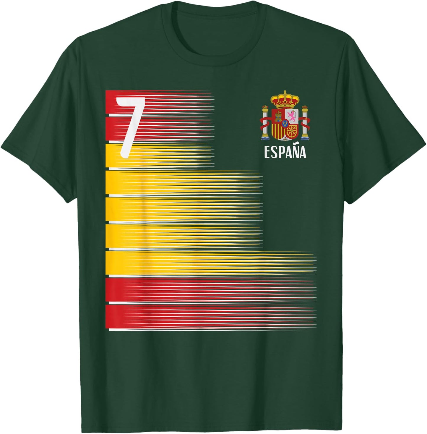 Spain Number 7 Espana Spanish Soccer Fan Men Women Kids Boys T-Shirt - T-Shirt | Forest