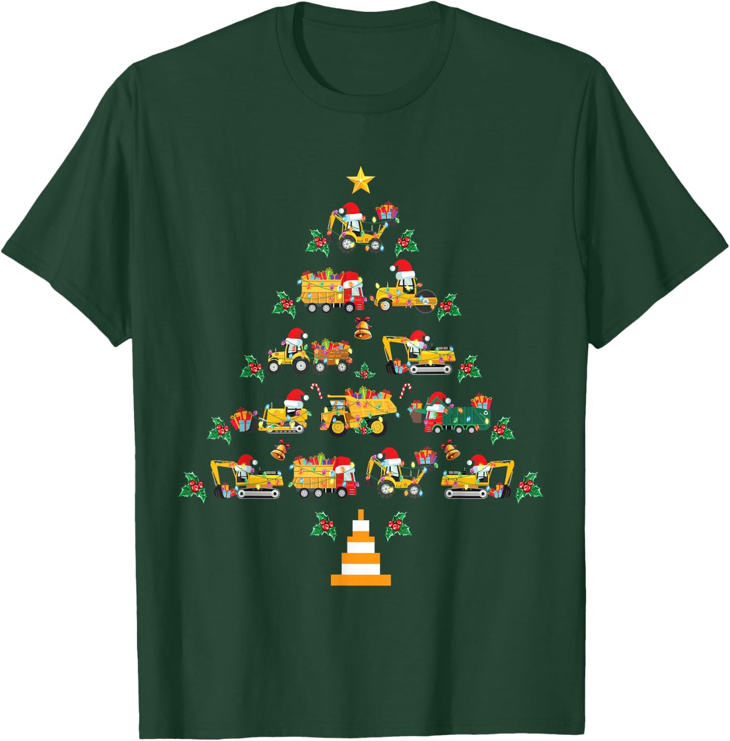 Christmas Trucks Boys Kids Funny Christmas Tree Truck T-Shirt - T-Shirt | Forest