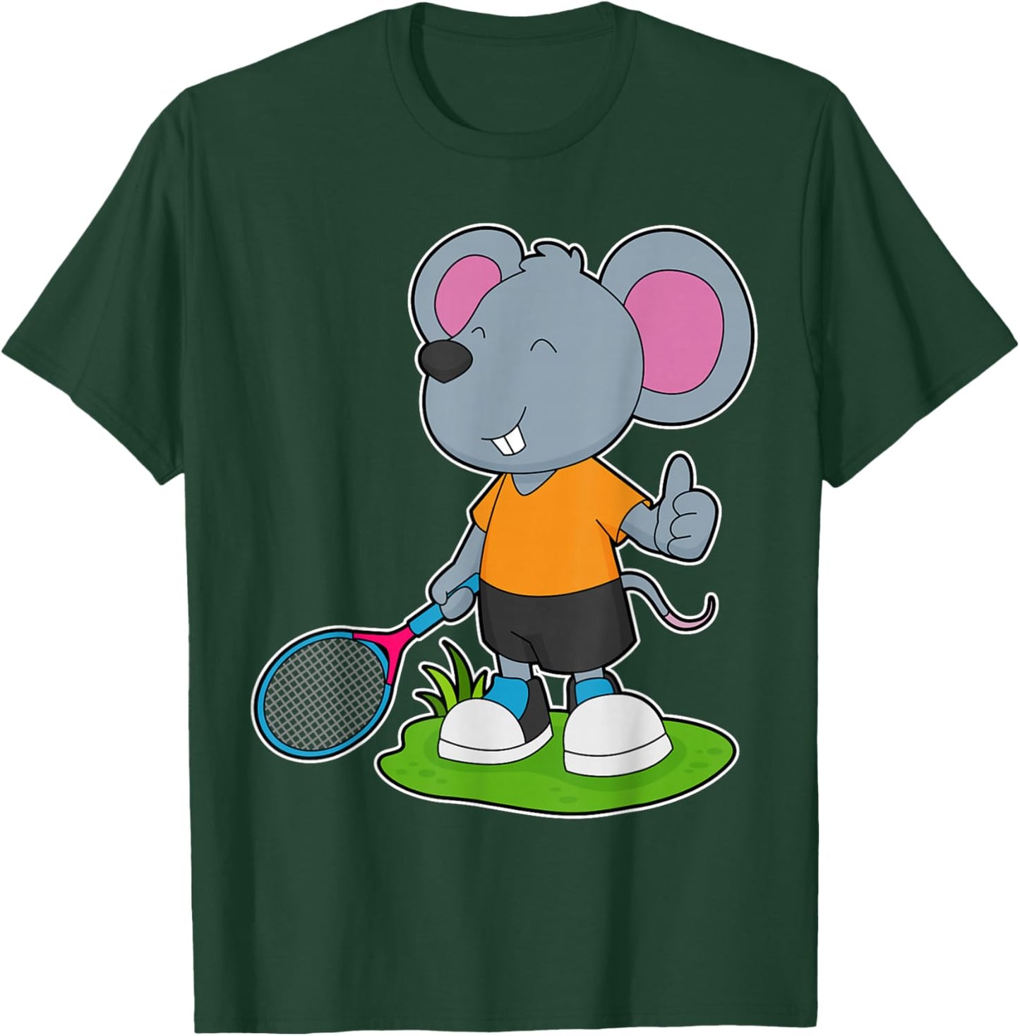 Mouse Tennis Tennis racket Sports T-Shirt - T-Shirt | Forest