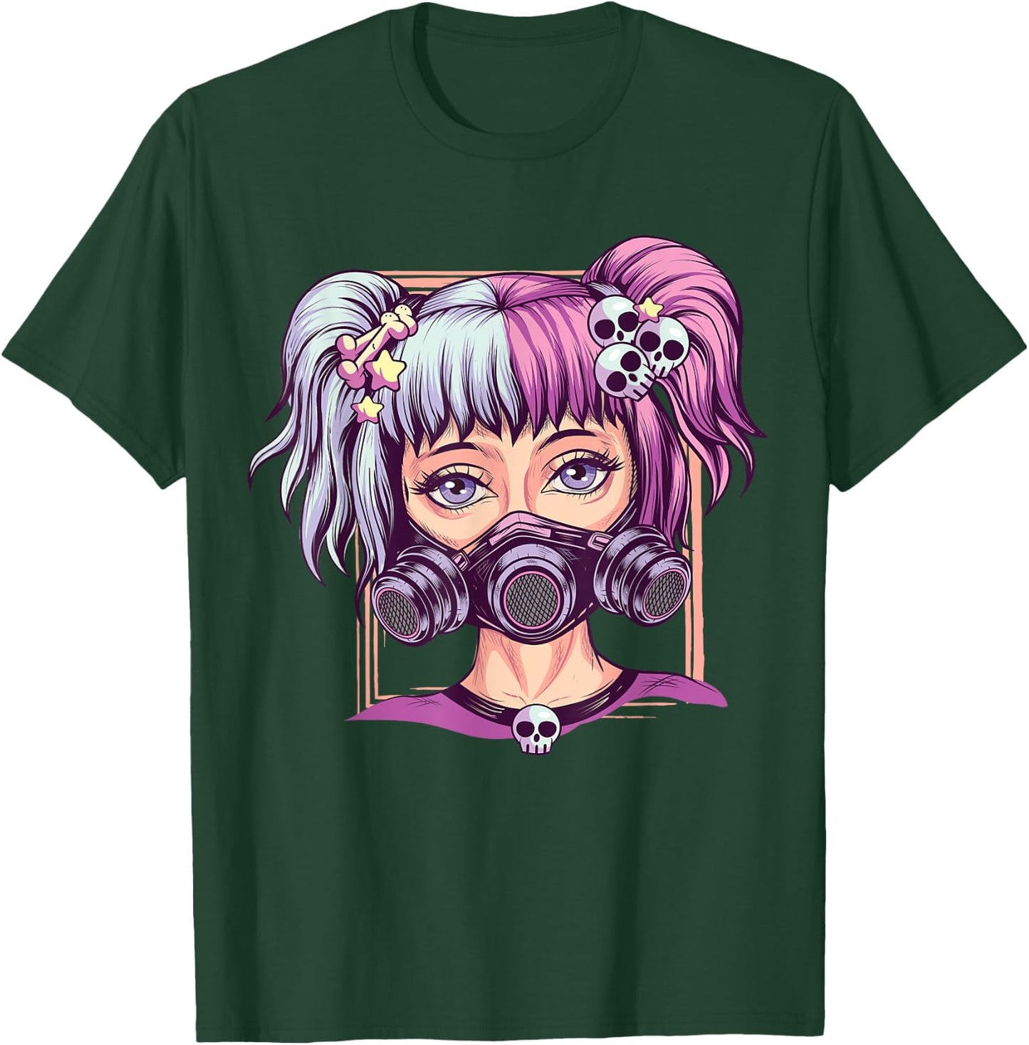 Steampunk Pastel Goth Girl Creepy Anime Cyber Punk Nu Goth T-Shirt - T-Shirt | Forest