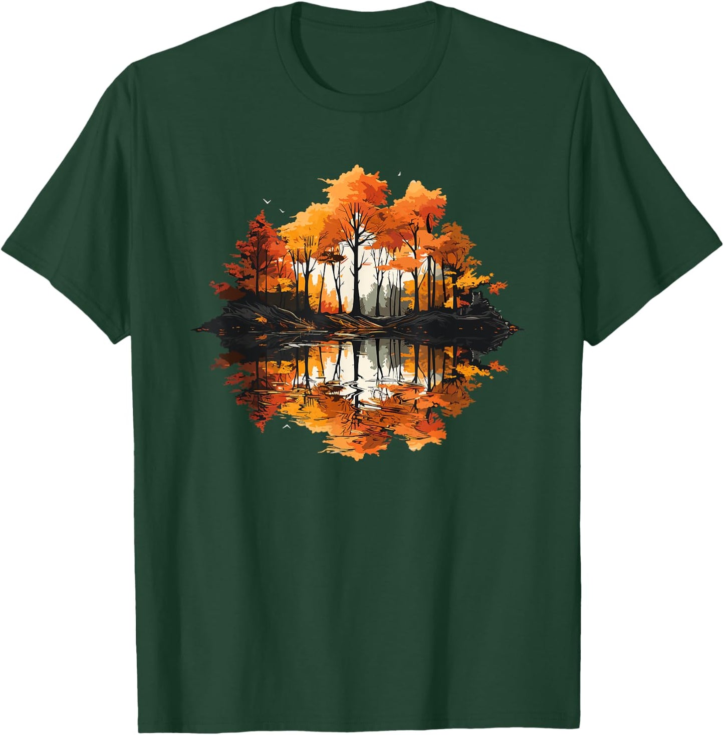 Nature Reflection Forest Trees Outdoor Wildlife T-Shirt - T-Shirt | Forest