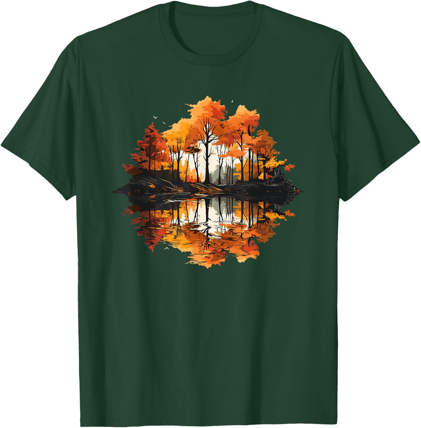 Nature Reflection Forest Trees Outdoor Wildlife T-Shirt - T-Shirt | Forest