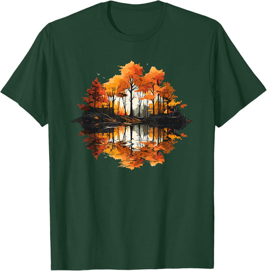 Nature Reflection Forest Trees Outdoor Wildlife T-Shirt - T-Shirt | Forest