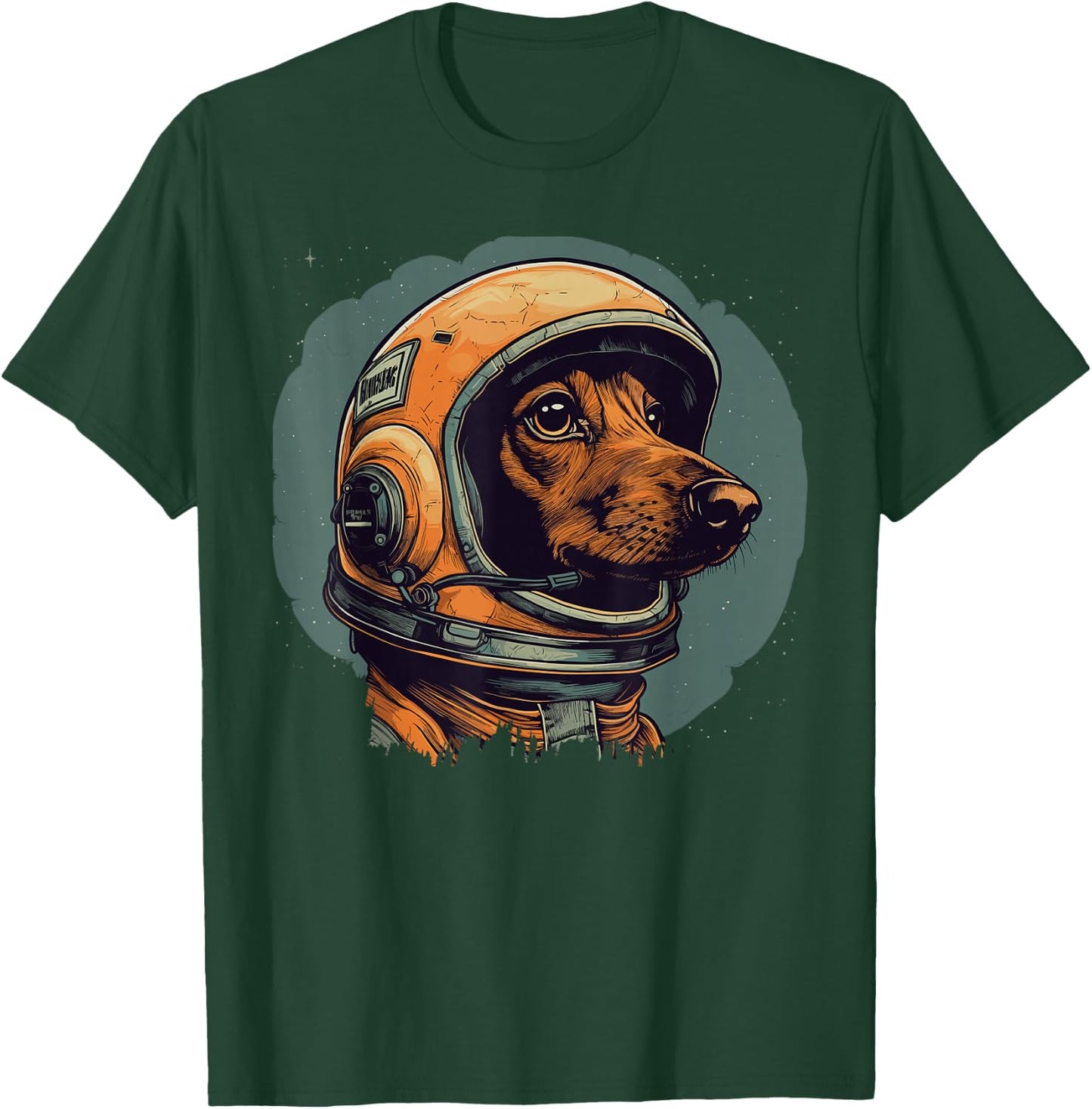 Vintage Dachshund Wiener Astronaut Dog In Space Helmet Suite T-Shirt - T-Shirt | Forest