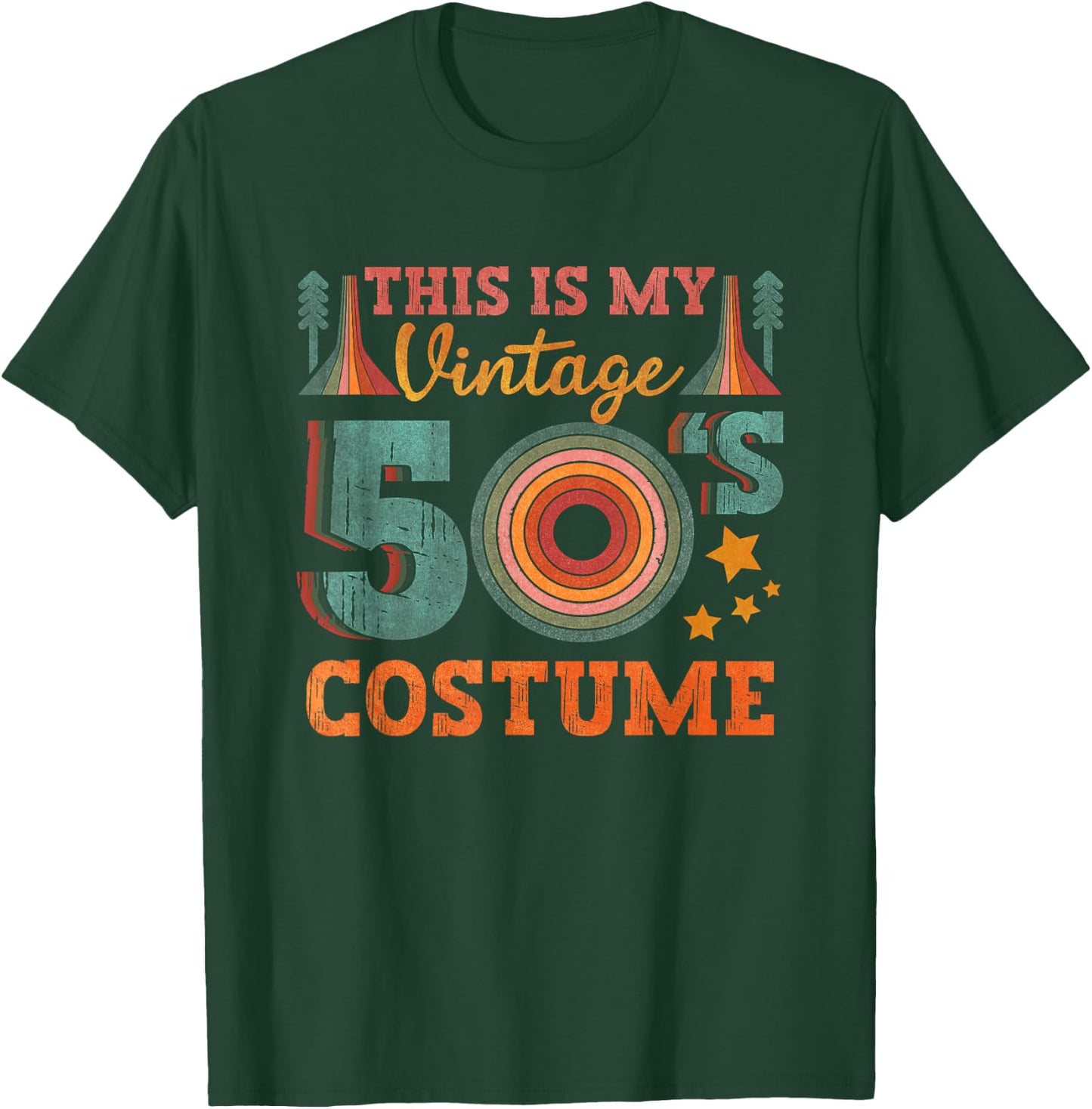 This Is My Vintage 50s Costume Outfit 1950s Theme T-Shirt - T-Shirt | Forest