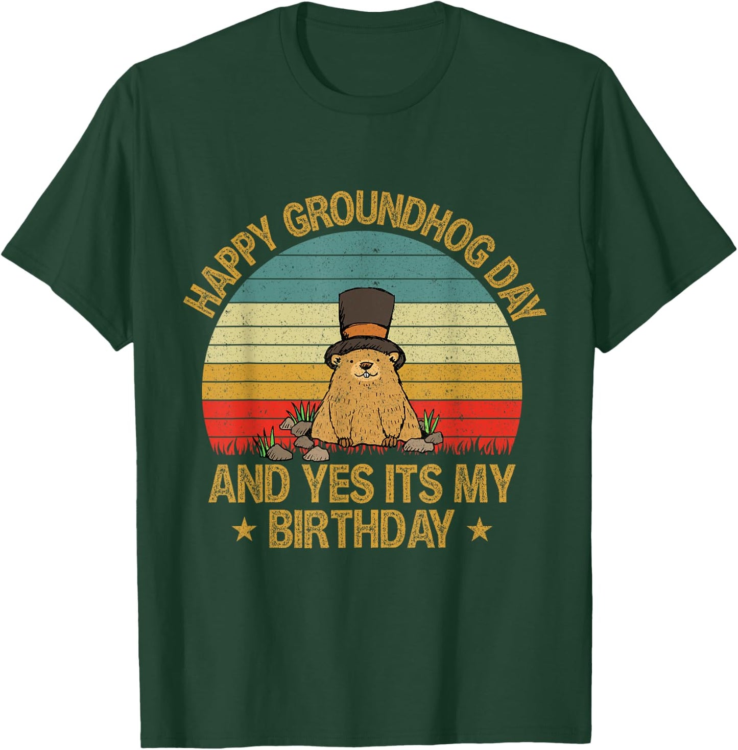 Happy Groundhog Day Lovers Costume Boys Girls Women Men T-Shirt - T-Shirt | Forest