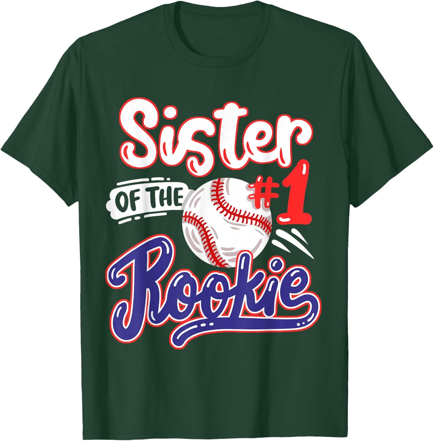 Sister of Rookie 1st Baseball Birthday Party Theme Matching T-Shirt - T-Shirt | Forest