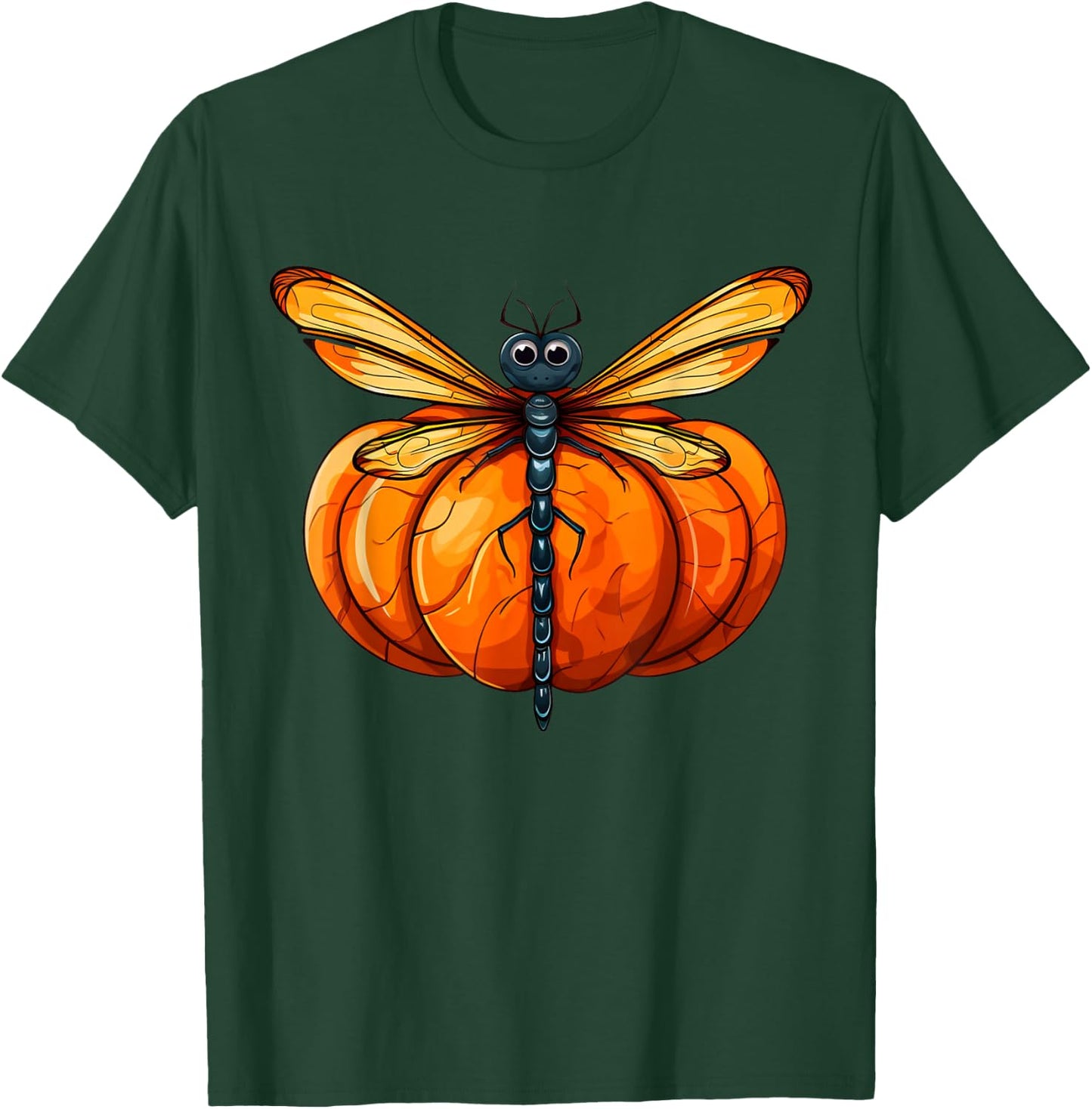 Vintage Dragonfly Pumpkin Lazy Halloween Party Costume Kids T-Shirt - T-Shirt | Forest