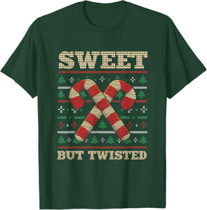 Sweet But Twisted Funny Candy Cane Christmas T-Shirt - T-Shirt | Forest