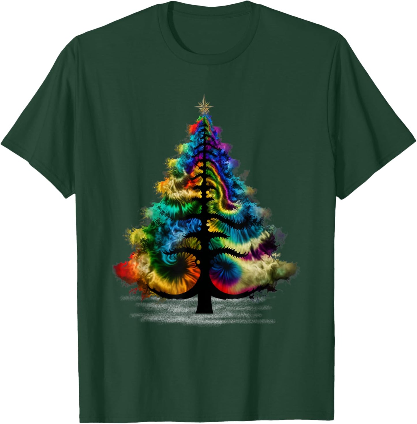 Christmas Tree Tie Dye Colorful Shirt Men Women Cute Tree T-Shirt - T-Shirt | Forest